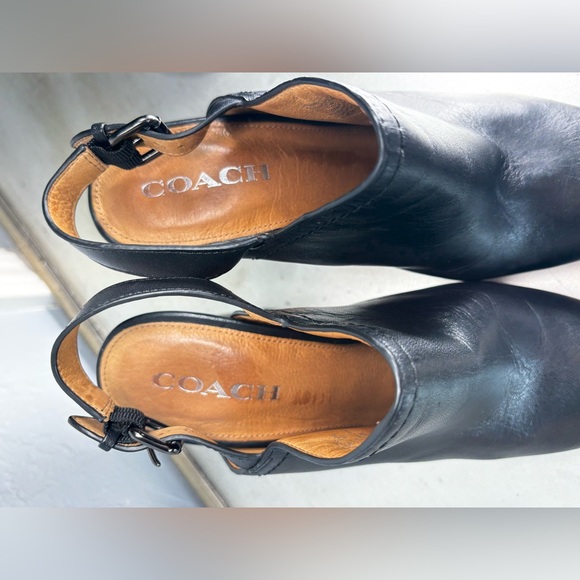 COACH Vintage Black Carmine Slingback Platform Clogs Size 10B - Picture 7 of 15